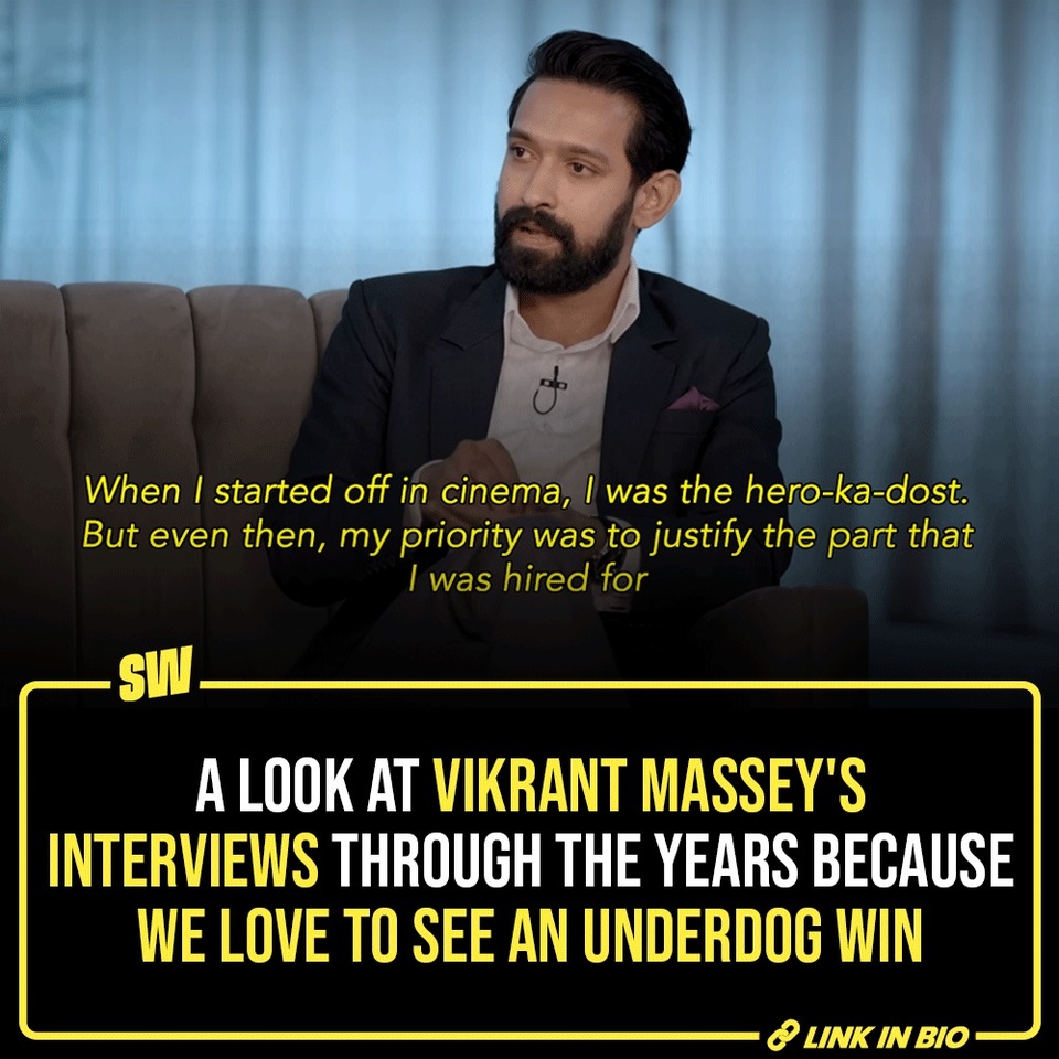 The good thing about OTT and this sudden variety in content is that we get to see some incredible artists do incredible work. Vikrant Massey is one example. We have witnessed his skills and mettle, time and again. While his acting and choice of films is something we look forward to, the things that he says deserve as much attention. In a number of interviews, the actor has been honest and quite relatable, while at it. This easily makes his appearances comforting to watch. Click the link in the bio to read more.

#SWEditDesk