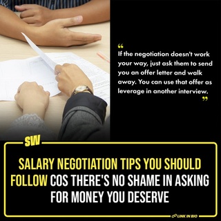 For me, negotiating my salary has always been the toughest thing about the interviews. I’m at a loss of words when it comes to that discussion because I never know the right questions to ask without making it awkward. If you are someone who is worried about their next salary negotiation round, this article will help you with some brilliant tips. 
Click on the Link in Bio to check them out.
#SWEditDesk @aaliyahjainx