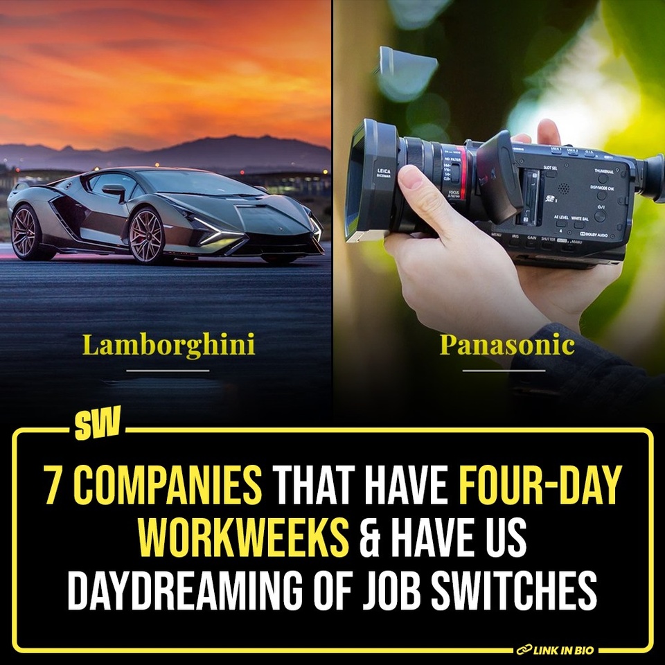 For the past year or so the world has been moving into a new cultural norm, the norm of working for 4 days a week. Gen Z and Millennials definitely have something to do with this change, I mean after all we haven’t exactly been subtle about the negative impacts of having zero work-life balance. And so, to celebrate and normalise the companies that are taking the healthy initiative to have 4-day work weeks, we’ve created this list mentioning them. 

Click the Link in Bio to have a look!

#SWEditDesk #FourDayWorkweek #lamborghini
