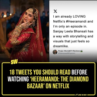 'Heeramandi: The Diamond Bazaar' has been the talk of the town ever since it was announced and, to be honest, the series ate and left no crumbs. From the brilliant cast and massive sets to the gripping storyline, the series is a visual treat.

Here are some tweets to read before you stream the show. 

#SWEditDesk

@aaliyahjainx