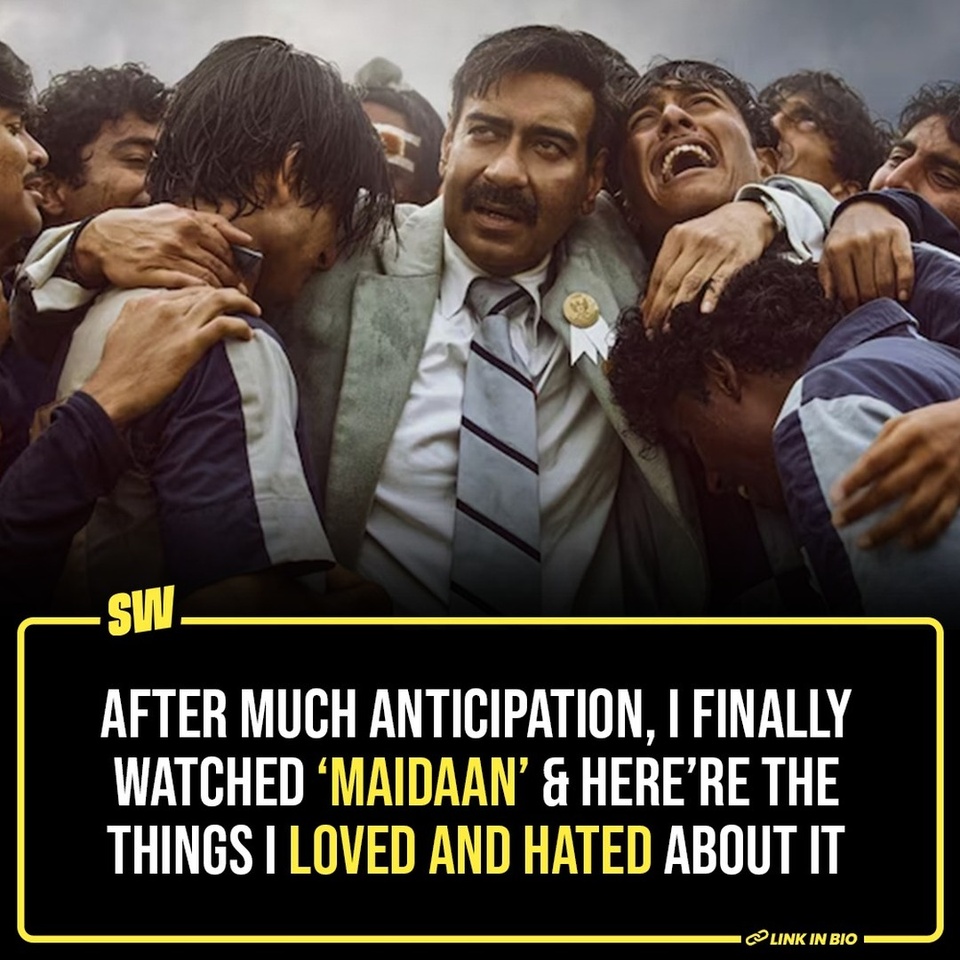 The one Bollywood movie I have been looking forward to watching for a long time is the Ajay Devgn starrer ‘Maidaan’. After multiple delays in the release, ‘Maidaan’ finally hit the theaters this Eid and I made sure to have the tickets for the first day first show. And boy did the film deliver to my expectations from the first scene. 
Click the Link in Bio to check them out.

#SWEditDesk @soumyasekhardas