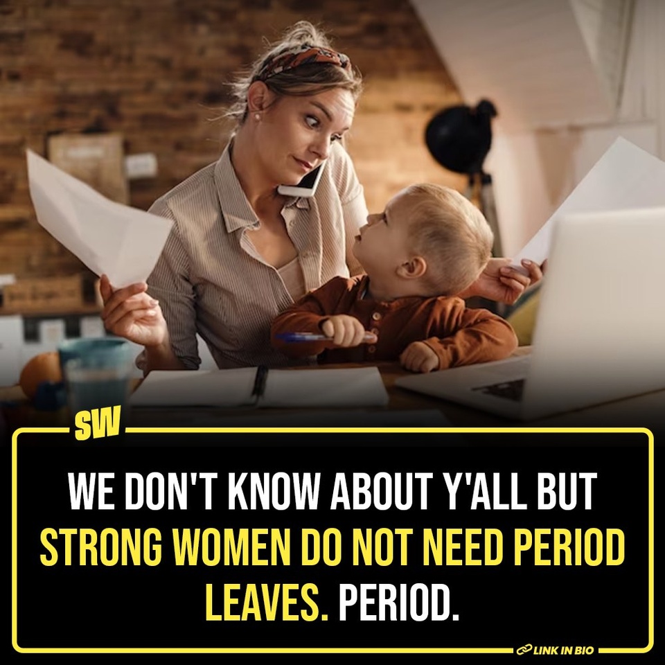 Yes, women have been dicktated enough, but asking for leaves for something as natural as periods? Now, that’s going too far.

The prolonged debate on whether or not menstruating women deserve paid period leaves has grown tiresome really. Especially when the answer is straight and simple and lurks in plain sight. 

Just in case somebody still needs a reality check, the answer is no. Women do not need period leaves. They do not need any special treatment during their menses. And, to be honest, they should have grown accustomed to their monthly biological cycle by now instead of relentlessly cribbing about something that — again — happens (or at least, should happen) to you every month.

So because, today, we are too free and desperately yearn for this unimportant conversation to end, we’ve decided 'tis the fateful day we pen down our unsolicited rage-baity meaningful hot-take. Ahh, too many big words!

First and foremost, let's put things into real perspective here. It's just periods and not a handicap. I mean, c'mon women, periods are integral to your existence. Your body is supposed to bleed every month for around 40 years of your lifetime so that you get to experience the blessing that childbirth is. AcCePt It AnD mOVe On. You're already getting privileged treatment with Maternity leaves, now you want period leaves too?!

Click the Link in Bio to read more.

#SWEditDesk #PeriodLeaves #SmritiIrani #Women