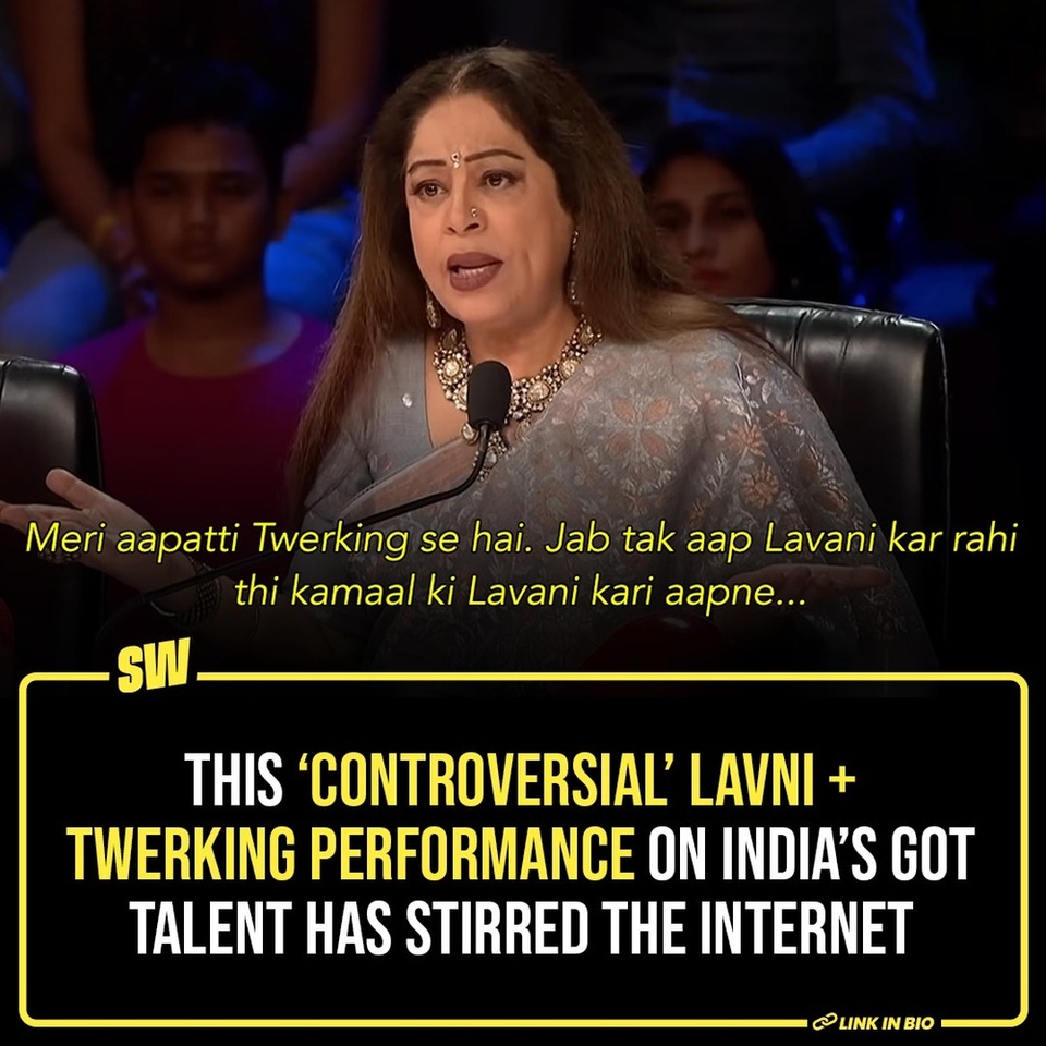 Recently a performance by a contestant on India’s Got Talent got an interesting reaction from one of the judges, Kiron Kher. Primarily, the contestant was performing a Lavni dance, but she decided to mix it up and combine it with Twerking. But Kiron Kher felt that the fusion was unnecessary and described the Twerking portions of the performance as vulgar.

Click the Link in Bio to read more. 

#SWEditDesk @quaintharshita