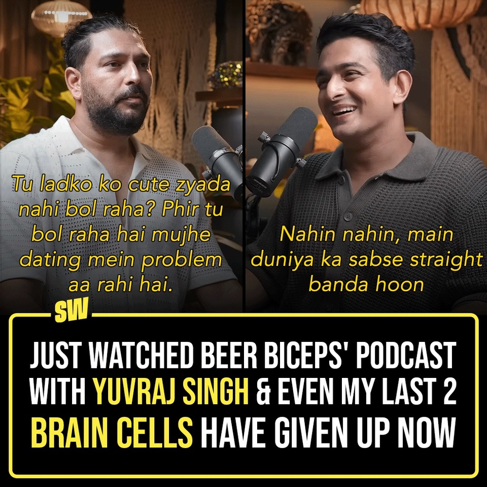 Every time a new Beer Biceps video is released, I try and watch it with an open mind… trust me, I do. There are some things that I even end up relating with. That’s especially hard when he ends up saying straight up problematic things, other times. This is not about that, though. This is about his recent podcast with Yuvraj Singh, which has so many weird moments that you’ll lose the point that he is making. The podcast lasts for over 2-hours, and for the most part, Beer Biceps just says stuff. We have proof. Click the link in the bio to read more.

#SWEditDesk  #BeerBiceps