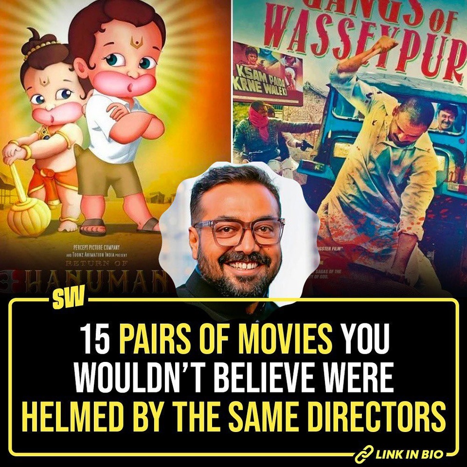 We have grown up watching several movies over the years. Now, most of us have the ability to identify their directors without actually searching for them on Google. If it’s a dark cinema, we usually say, ‘ye toh Anurag Kashyap ki hogi’. If it’s a comedy film, we go like, ‘Priyadarshan? David Dhawan?’ If the leads in a movie are shown as confused lovers, we refer it to as an Imtiaz Ali’s directorial. Isn’t it?

But there are movies that you won’t believe were helmed by the same directors. Twitter is discussing the same. So head to the link in bio to see more such movie pairs ?