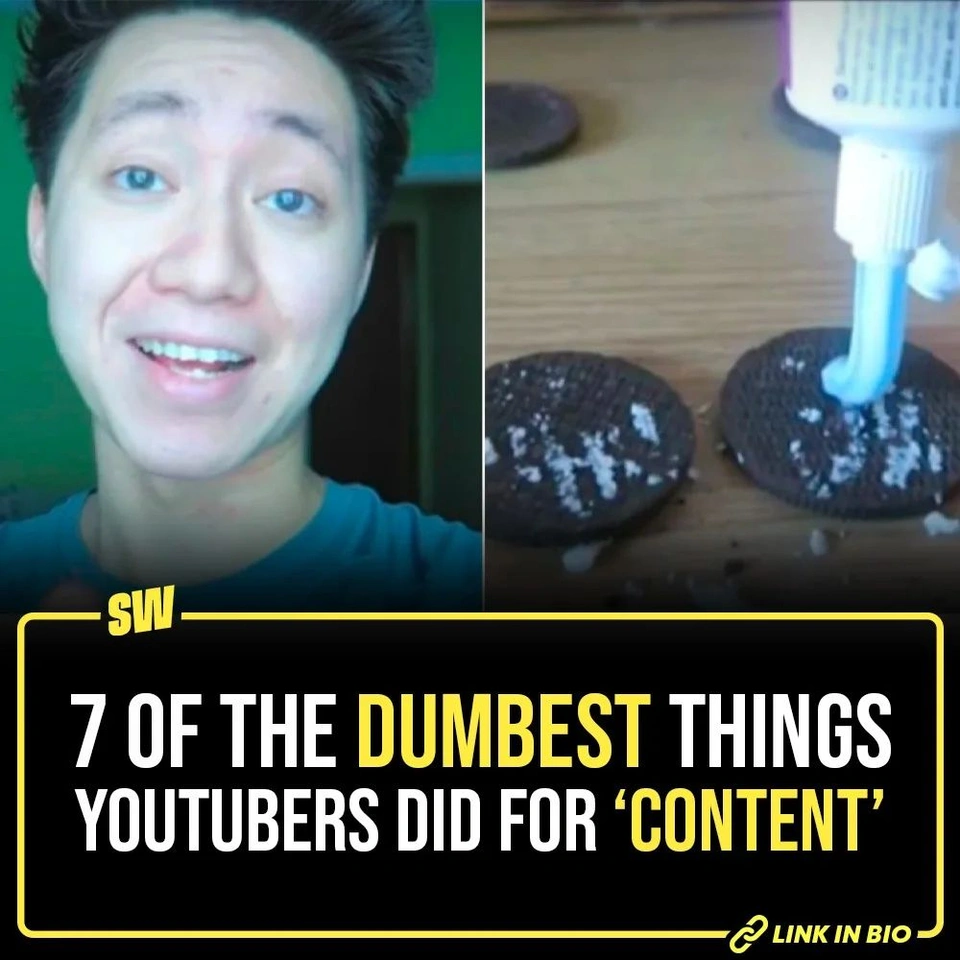 YouTubers doing random shit to gain subscribers is not a new thing. While some resort to cringe content, others take it a few notches higher and do things that are not just unbearable but outright outrageous. Tap the link in our bio to take a look at some of the strangest things YouTubers have done for ‘content.’