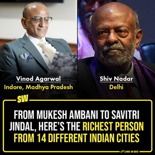The world belongs to Ambanis and the Tatas, we just happen to live in it. A 2021 report by Oxfam revealed the richest 1% of India own over 40% of our country's total wealth. Can you imagine the amount of money they make? A couple of lakh times our annual incomes, maybe. India is home to 169 billionaires, according to the Forbes' 2023 World's Billionaires list. But do you know which billionaire hails from your city?

Click the Link in Bio to check out the richest persons from 14 different Indian cities. Let us know the richest person from your city in the comments below.

#SWEditDesk #RichPeople 

✍: @sabharwalvas