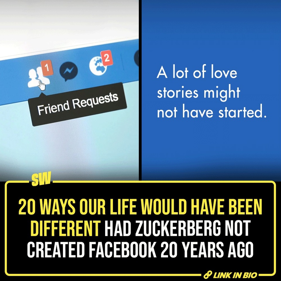 Twenty years back, Mark Zuckerberg created a social media site and forever changed the ways of the world. In less than a year of its advent, Facebook added a million users and kickstarted a social media revolution, so to speak. Life has not been the same ever since. Today, life without Zuckerberg's platforms is — albeit not impossible but — highly unlikely. You see, you're reading this very post on a platform owned by Meta, co-founded by Zuckerberg.

Since Facebook has recently completed 20 years, we imagined what life would have been had Zuckerberg not created it. Truth be told, it would have been significantly different (for better or for worse). 

Click the Link in Bio to check them out.

#SWEditDesk #Facebook #Facebook20Years #markzukerberg 

✍: @sabharwalvas