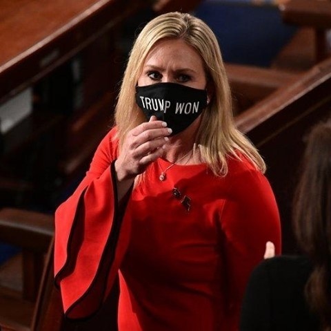 Georgia's 14th district representative Marjorie Taylor Greene is making headlines again for all the wrong reasons. According to LGBTQ Nation, Greene announced her backing of H.R. 84, a piece of legislation that would prevent American embassies from flying any flag but the United States flag. H.R. 84, better known as the "Old Glory Only Act," states that "The Secretary of State shall ensure that no United States diplomatic or consular post flies any flag other than the United States flag over such post". In a further statement from her office, Greene specifically stated that she "promised to put America first," and that the legislation would "prevent Hate America flags from flying over American embassies," likely referring to Pride flags. Greene's public prejudice would not be limited to the LGBTQ community, with the statement also managing to invoke Black Live Matter as a terrorist group. "In the past, rogue members of the State Department flew the flag of the radical Marxist group," Greene said speaking of Black Lives Matter. "We should NOT be flying a flag of a group who wants to erase our history and bring mass destruction to our country through Communism." The supposed incident that Greene referenced were the American Embassies hanging of Pride and Black Lives Matter Banners in June, which the Trump administration forced the consulate to take down. Tap link in bio to continue on @EDGEmedianetwork ?️‍???⁠
⁠
?: Marjorie Taylor Greene / Associated Press⁠
?️: Brendan Walker