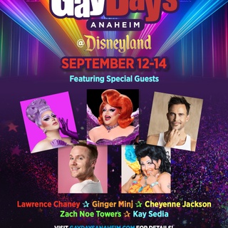 Join all the fairies, lost boys, evil queens, as we turn the happiest place on earth into the gayest!  @GayDaysAnaheim is Back at Disneyland, September 12-14 featuring Ginger Minj, Cheyenne Jackson, Lawrence Chaney, Zach Noe Towers, Jackie Cox and more! Check out the full schedule of events at the link in our bio!