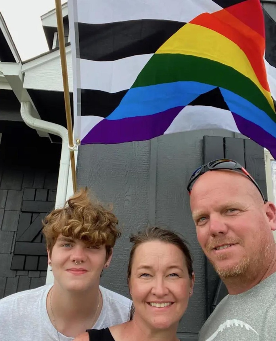 Just outside of Tulsa, Oklahoma, in a stongly conservative community, one dad is going viral for showing his gay son support with a flag, reported BuzzFeed News. Celebrating a year since his son came out, Caden came out, the John Wyatt decided to hoist an ally flag up in the air outside of their home in Oklahoma for Pride Month. "We are fixin' to shock Oklahoma," Wyatt said in a Tiktok, BuzzFeed News reports. Lady Gaga's "Born This Way" played in the background. The moment has since gone viral.⁠
"I'm really lucky to have such supportive parents, because I know a lot of other people aren't as lucky as me," Caden told Buzz Feed News. Caden's dad was not always supportive of the LGBTQ community, but that changed with his son. "That's when we really started embracing [the community], because we knew our son was gay, and at any time he could come out," Wyatt said, Buzz Feed News reports. "And he needed to see that we were going to be able to support him and be there for him." Wyatt adds, "There's a lot of Q flags in our neighborhood, a lot of Trump flags and Blue Lives Matter Flags, [but] you don't see any pride flags at all." That is until now. Tap link in bio to continue on @EDGEmedianetwork ?️‍?❤️ (?️: Emell D. Adolphus / @goodnightdetroit, ?: John Wyatt)