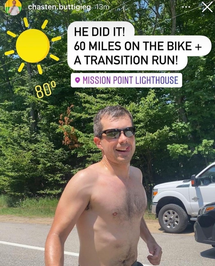 U.S. Secretary of Transportation Pete Buttigieg recently starred in his very first thirst trap after husband Chasten snapped a sweaty photo of the former mayor after cycling 60 miles on a bike and then a "transition run." During a sticky afternoon in Washington D.C., Buttigieg was reportedly sprinting through a wooded area when Chasten shared the photo to his Instagram stories to gush about his husband athletic accomplishments. As is par for the course on the internet, the photo was screen captured and widely shared with some thirsty comments... Tap link in bio to continue on @EDGEmedianetwork ???? (?️: Emell D. Adolphus / @goodnightdetroit, ?: U.S. Secretary of Transportation Pete Buttigieg / Chasten Buttigieg / Instagram)
