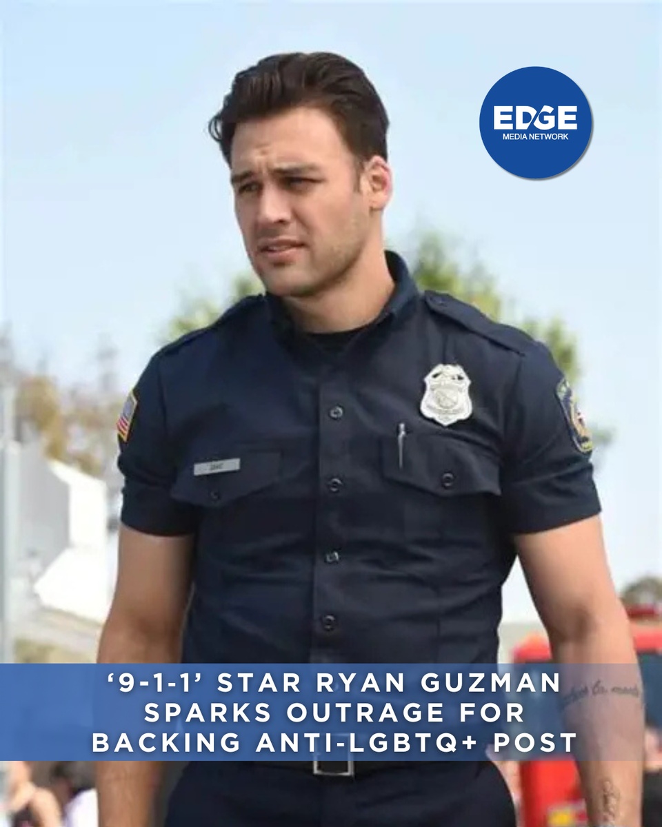 From prime time to problem time.⁠
‘9-1-1’ actor Ryan Guzman is catching major heat after engaging with a post calling LGBTQ+ rights “brainwashing.” The timeline isn’t having it.⁠
⁠
?️ Save and share this post.⁠
? Tap our link in bio to read more⁠
? @EDGEmedianetwork⁠
⁠
#911onFOX #CallItOut #CultureShift